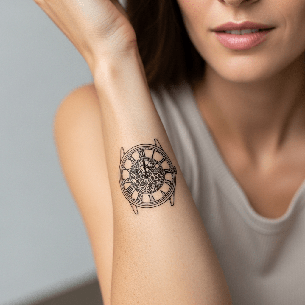 Tatuagem relógio – Tatuagens vegan | Temporalis®, image size:1024x1024