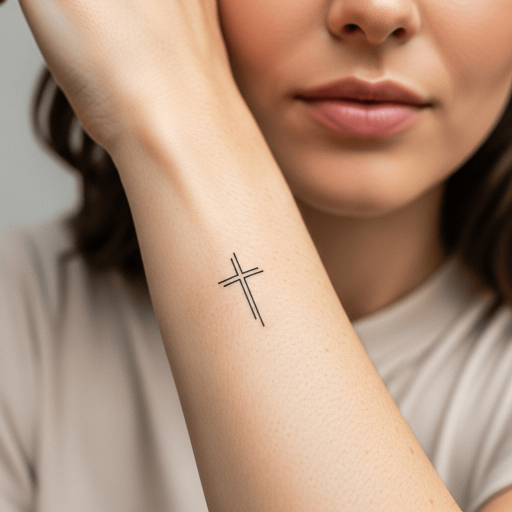 Kruis tattoo – Vegan tijdelijke tattoos | Temporalis®, image size:1024x1024