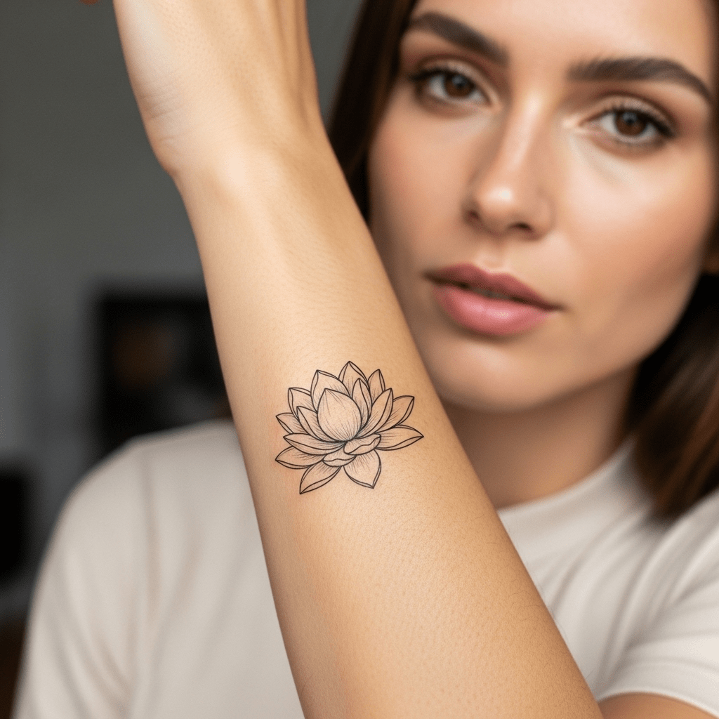 Tatuagem flor de lótus – Tatuagens vegan | Temporalis®, image size:1024x1024