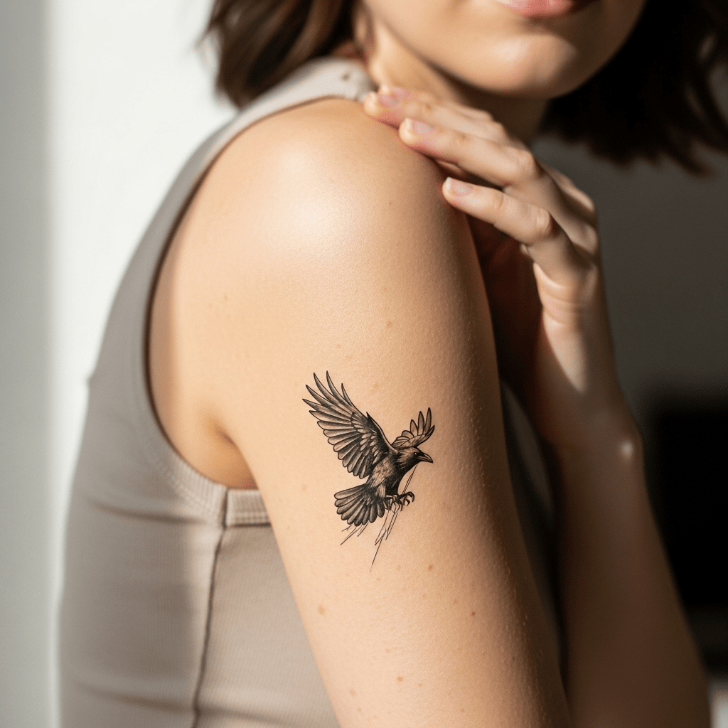 Ravn Tattoo Veganske Tempor re Tatoveringer Temporalis Ravn Tattoo Veganske Tempor re Tatoveringer Temporalis