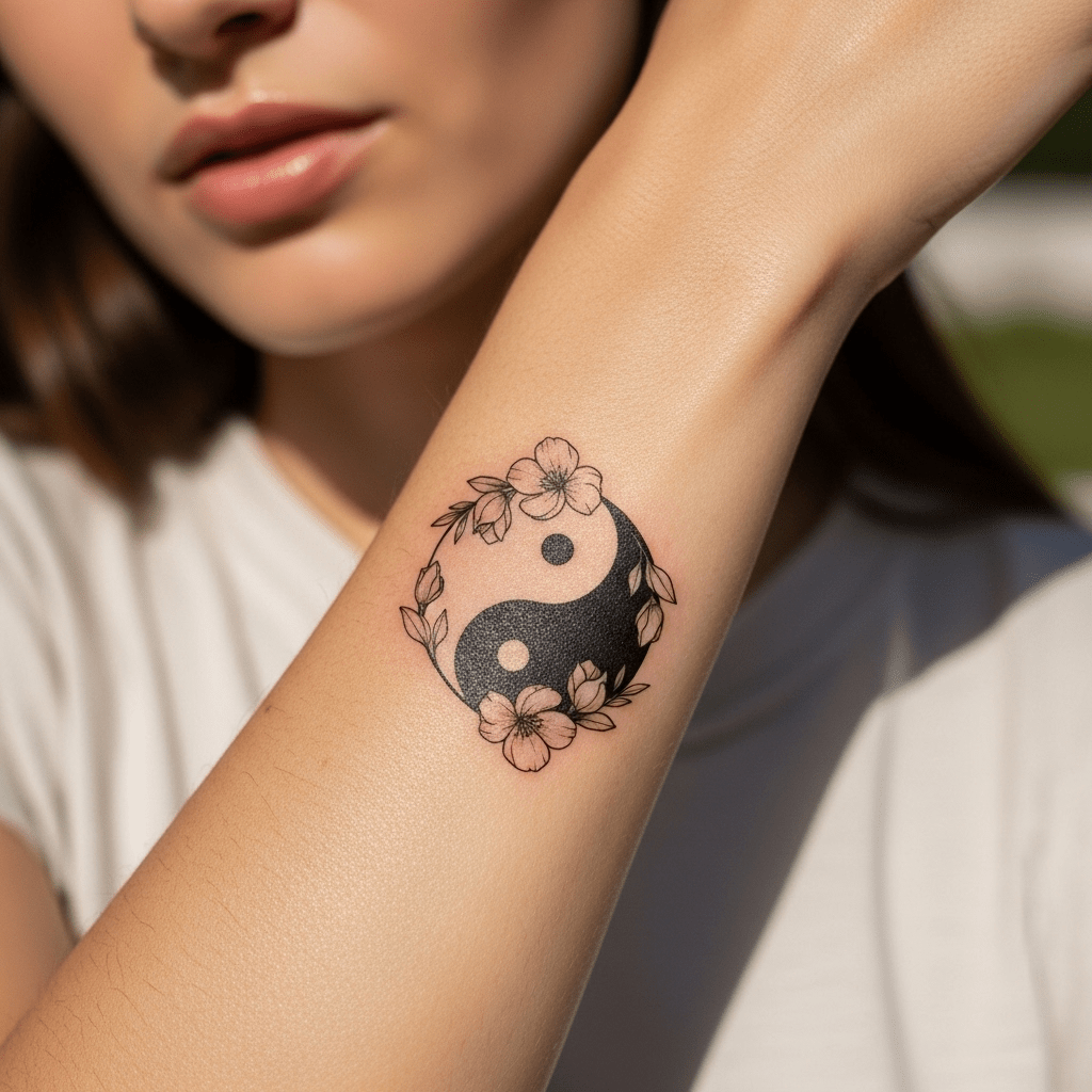 Girly Yin Yang Tattoo Ideas