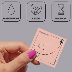 Airplane heart trail temporary tattoo - 3 | Temporalis