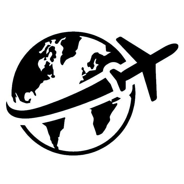 Airplane Over Globe Temporary Tattoo - 2 | Temporalis