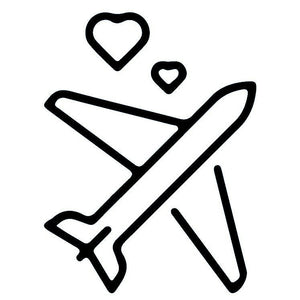 Airplane with hearts temporary tattoo - 2 | Temporalis