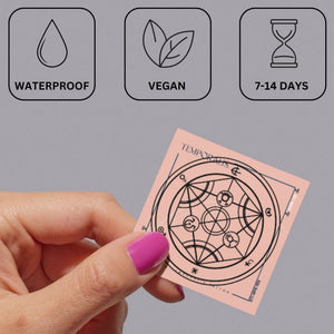 Alchemical circle temporary tattoo with planetary symbols - 3 | Temporalis