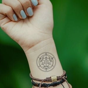 Alchemical circle temporary tattoo with planetary symbols - 1 | Temporalis