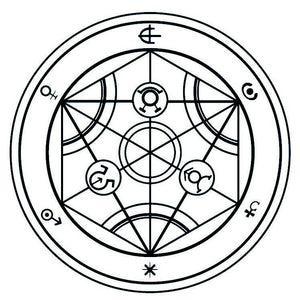 Alchemical circle temporary tattoo with planetary symbols - 2 | Temporalis