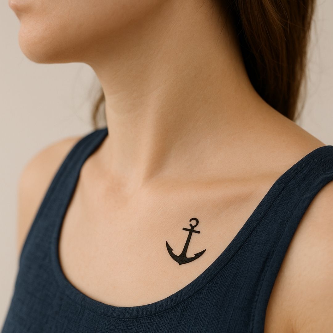 Anchor silhouette temporary tattoo - 1 | Temporalis