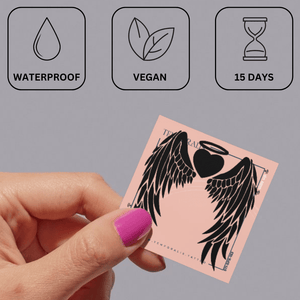 Englehjerte med vinger 3 - Temporalis® - Midlertidig tatovering