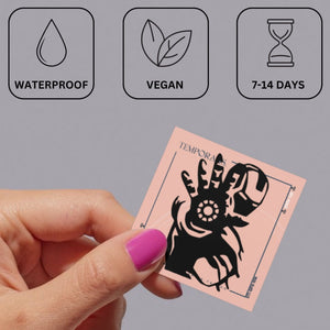 Armored superhero silhouette temporary tattoo 4 - Temporalis