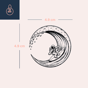 Astronauta surfujący po Księżycu 4 - Temporalis® - Tymczasowy tatuaż