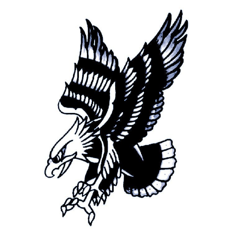 Attacking Eagle Temporary Tattoo, Traditional Style - 2 | Temporalis