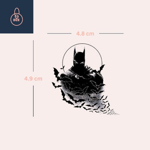 Batman with bats temporary tattoo 3 - Temporalis