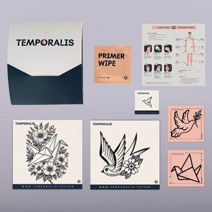 Ptak - Zestaw do tatuażu (5 tatuaży) 2 - Temporalis® - Tatuaż tymczasowy