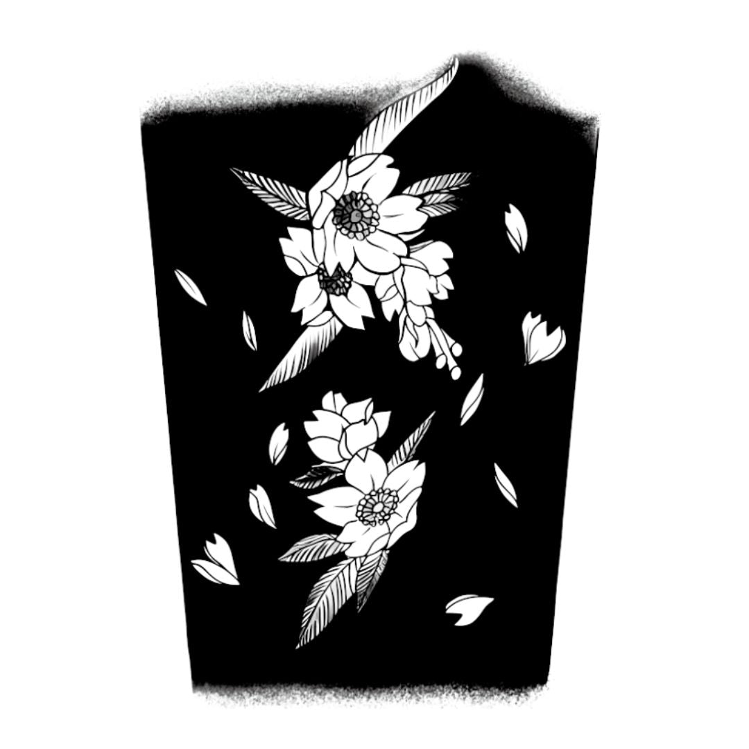 Blackwork Sunflower Bouquet Tattoo - 2 | Temporalis