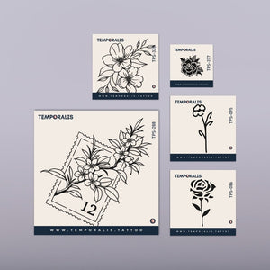Blossom - Kit Tatuaggi (5 tatuaggi) 1 - Temporalis® - Tatuaggio temporaneo