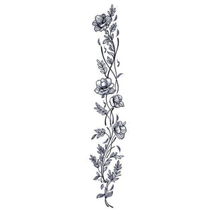 Blue Floral Vine Tattoo - 2 | Temporalis