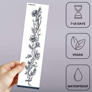 Blue Floral Vine Tattoo - 3 | Temporalis