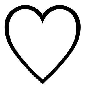 Bold Outline Heart Temporary Tattoo - 2 | Temporalis