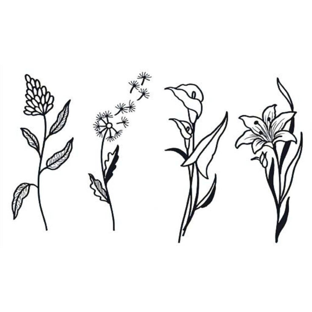 Botanical Botanical Floral Set Tattoo - 2 | Temporalis