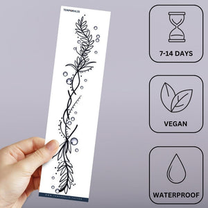 Botanical Branch and Bubbles Tattoo - 3 | Temporalis