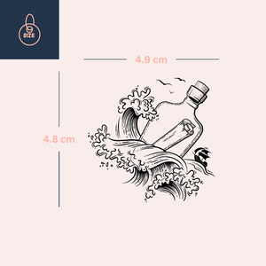 Flaska i havet 4 - Temporalis® - Tillfällig tatuering