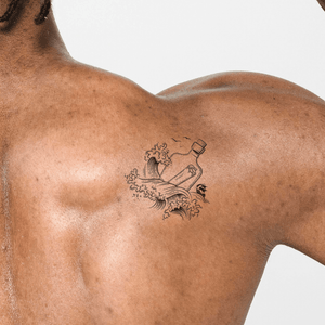 Flaska i havet 1 - Temporalis® - Tillfällig tatuering