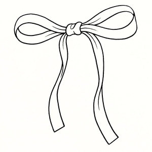 Bow temporary tattoo with long tails - 2 | Temporalis