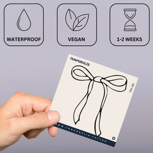 Bow temporary tattoo with long tails - 3 | Temporalis