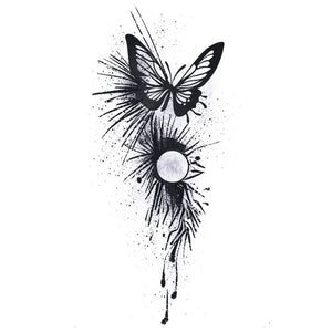 Butterfly Moon Splash Tattoo - 2 | Temporalis