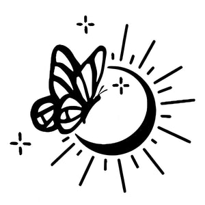Butterfly Moon Sun Tattoo - 2 | Temporalis