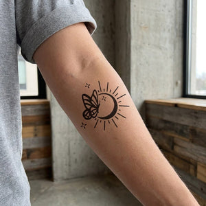 Butterfly Moon Sun Tattoo - 1 | Temporalis