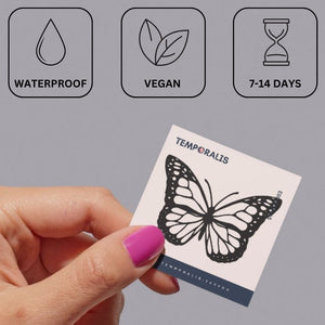 Butterfly silhouette temporary tattoo - 3 | Temporalis