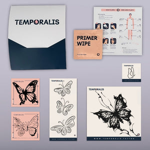 Farfalla - Kit Tatuaggi (5 tatuaggi) 2 - Temporalis® - Tatuaggio temporaneo