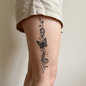 Butterfly Vine Flourish Tattoo - 1 | Temporalis