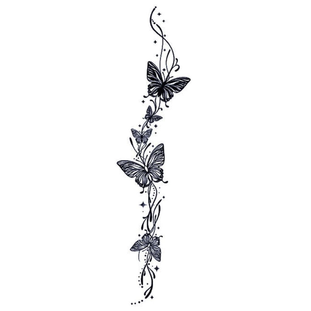 Butterfly Vine Trail Tattoo - 2 | Temporalis