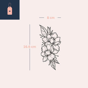 Camellia flowers temporary tattoo - 4 | Temporalis