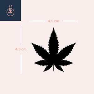 Cannabis Leaf Silhouette Temporary Tattoo - 4 | Temporalis