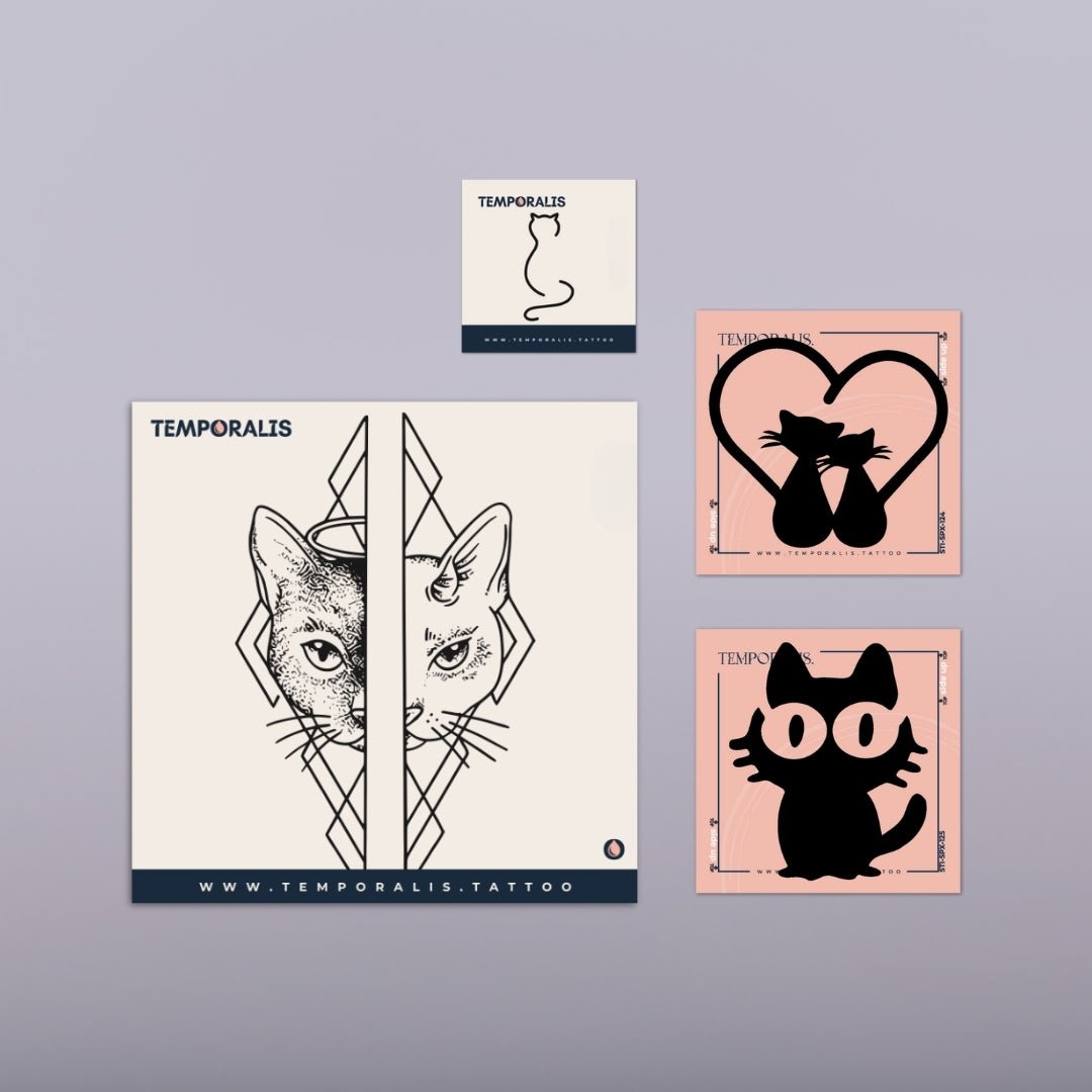 Cat - Tattoo Kit (4 tattoos) 1 - Temporalis