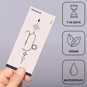 Celestial Capricorn zodiac temporary tattoo - 3 | Temporalis