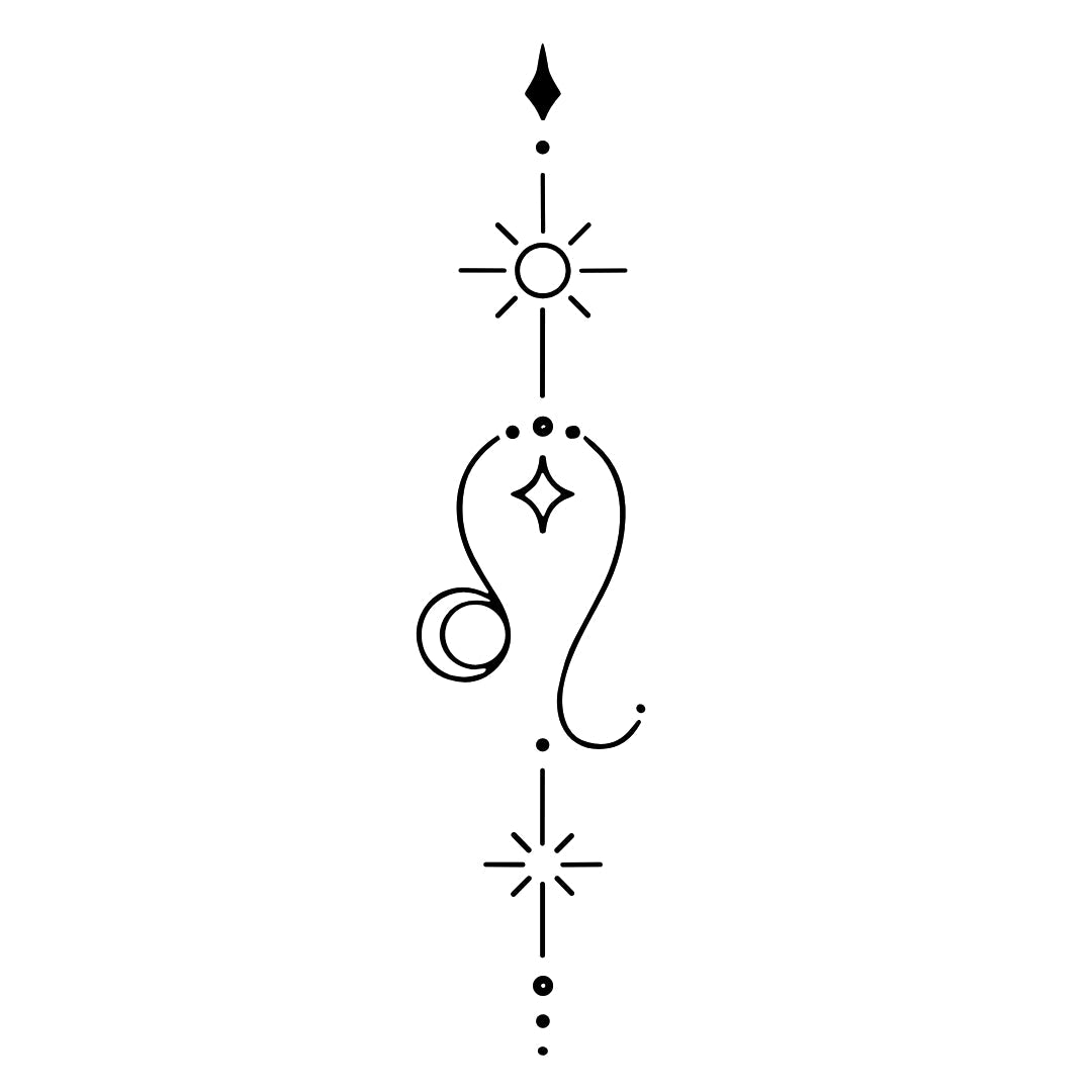 Celestial Leo zodiac temporary tattoo - 2 | Temporalis