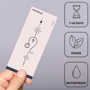 Celestial Leo zodiac temporary tattoo - 3 | Temporalis