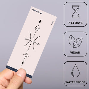 Celestial Pisces zodiac temporary tattoo - 3 | Temporalis