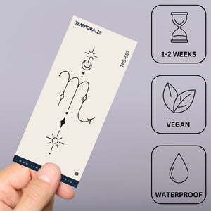 Celestial Scorpio zodiac temporary tattoo - 3 | Temporalis