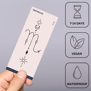 Celestial Scorpio zodiac temporary tattoo - 3 | Temporalis