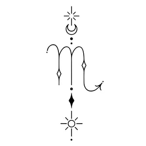 Celestial Scorpio zodiac temporary tattoo - 2 | Temporalis
