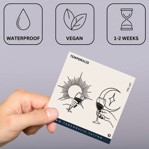 Brindisi al vino celeste 3 - Temporalis® - Tatuaggio temporaneo