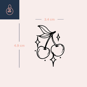 Cherry temporary tattoo with sparkles - 4 | Temporalis
