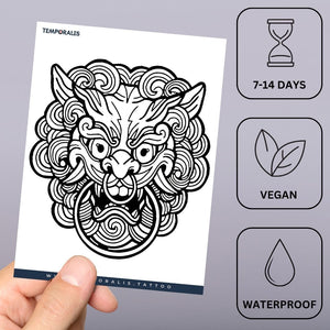 Chinese Guardian Lion Tattoo - 3 | Temporalis