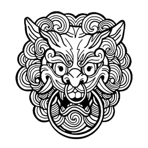 Chinese Guardian Lion Tattoo - 2 | Temporalis